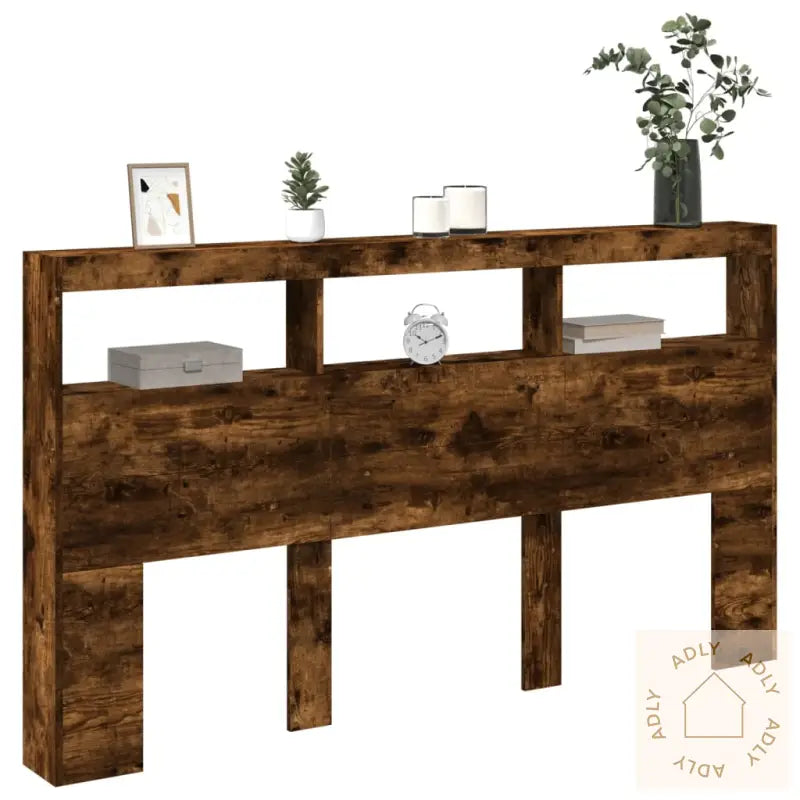 Hodegavl Skap Med Led Røkt Eik 180X17X102 Cm
