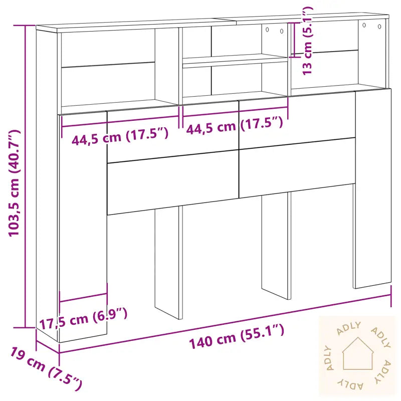 Hodegavlskap - Svart Eik, 140X19X103,5 Cm, Laget Av Konstruert Tre
