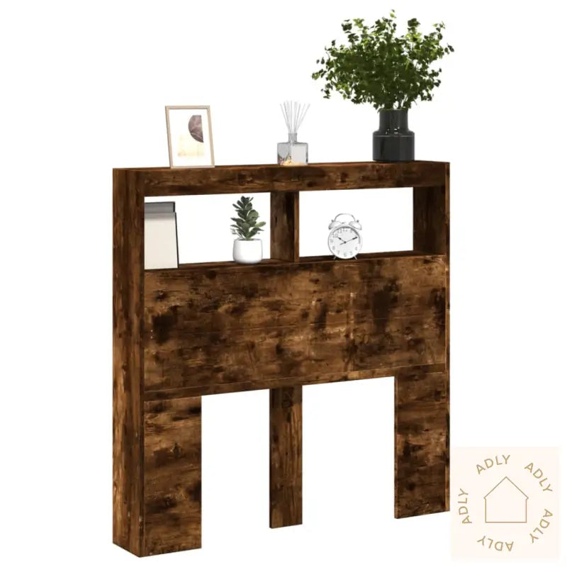Hodegavl Skap Med Led Røkt Eik 100X17X102 Cm