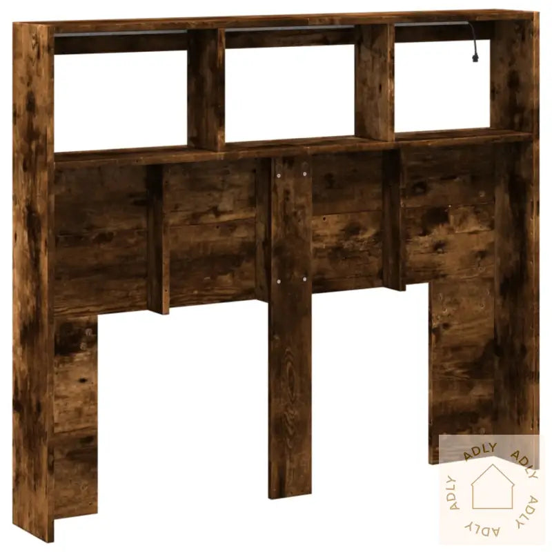 Hodegavl Skap Med Led Røkt Eik 120X17X102 Cm