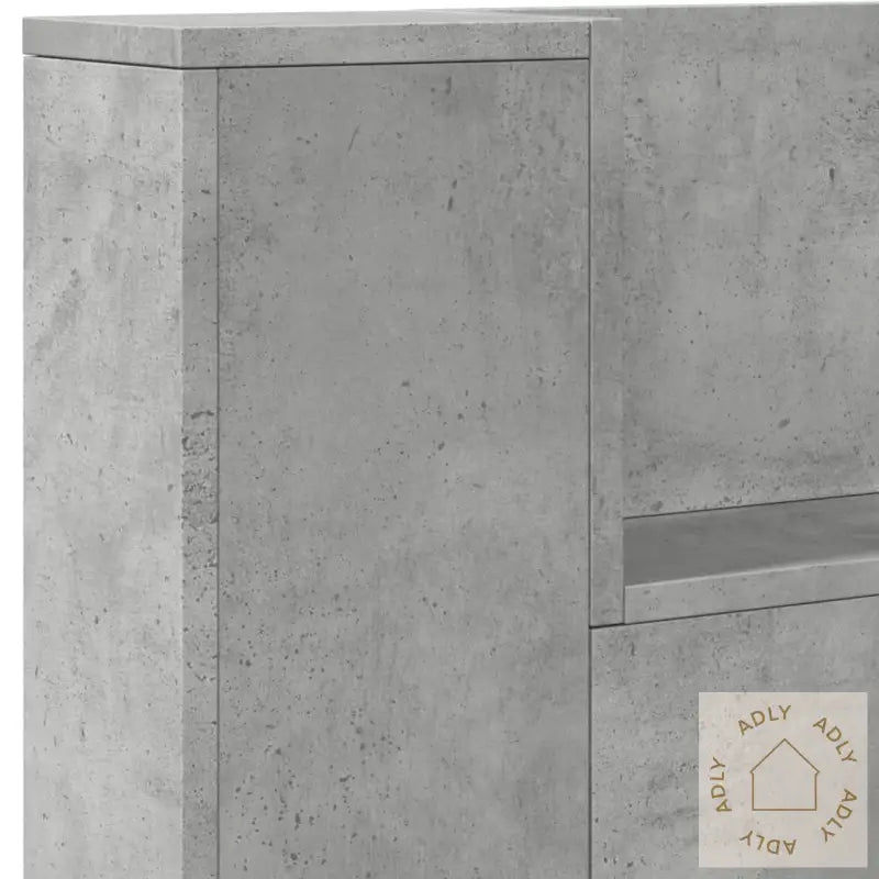 Hodegavl Skap Med Led Betonggrå 220X16,5X103,5 Cm