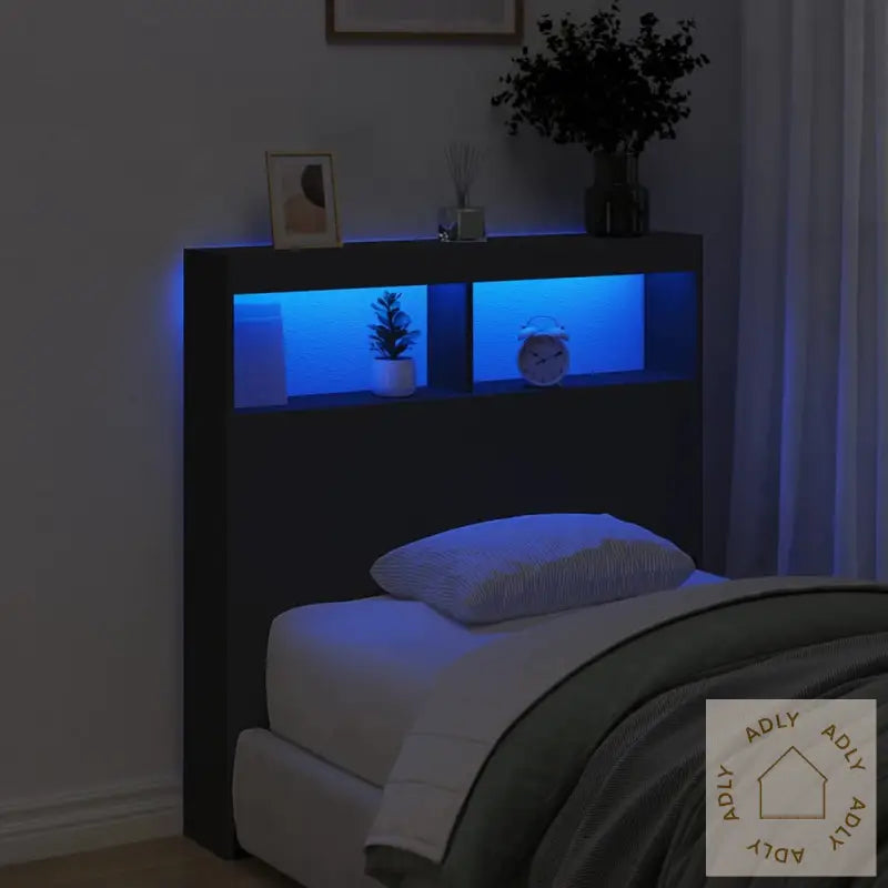 Hodegavl Skap Med Led Svart 100X17X102 Cm
