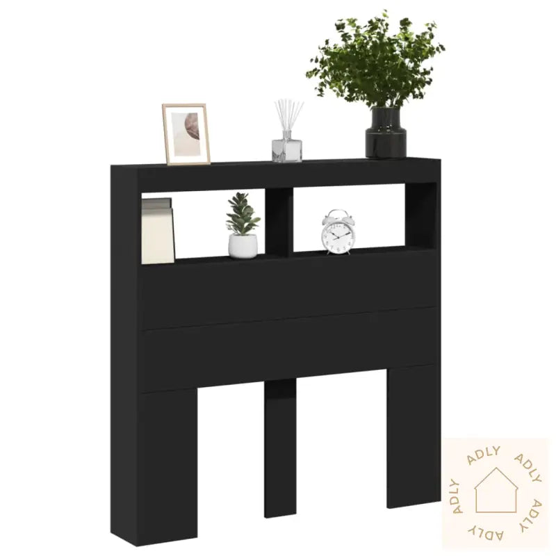 Hodegavl Skap Med Led Svart 100X17X102 Cm