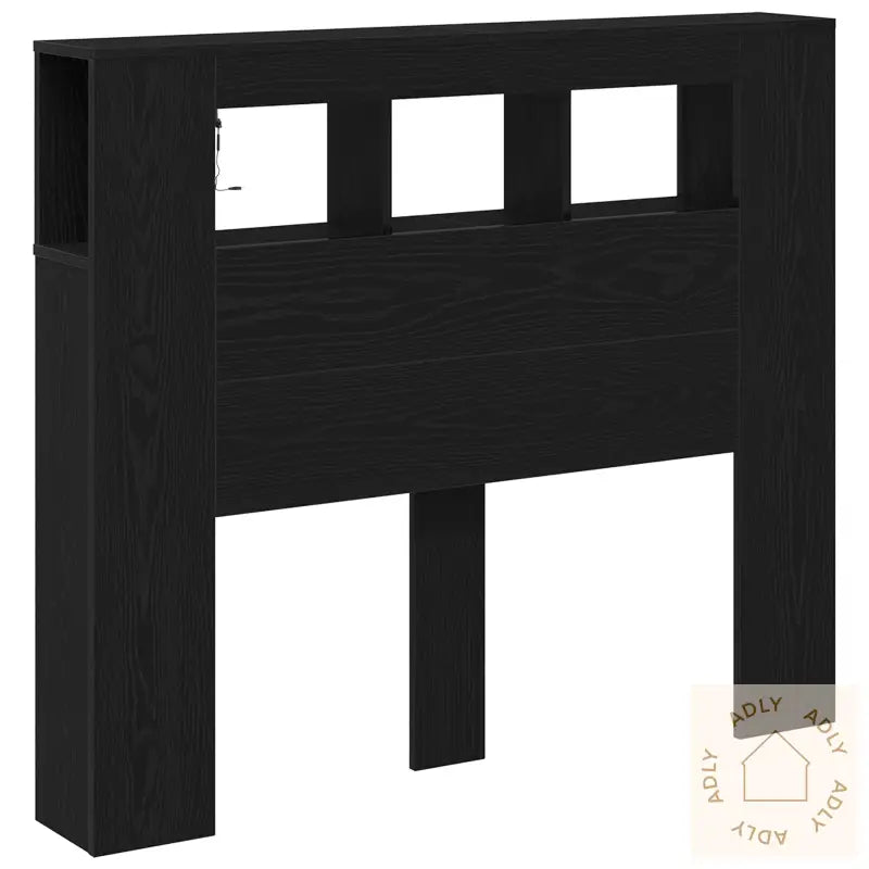 Oppbevaringshodegjerde Med Led-Lamper Svart Eik 120X18,5X103,5 Cm