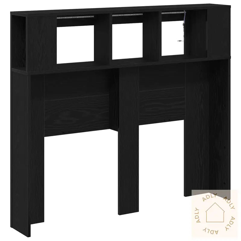 Oppbevaringshodegjerde Med Led-Lamper Svart Eik 120X18,5X103,5 Cm