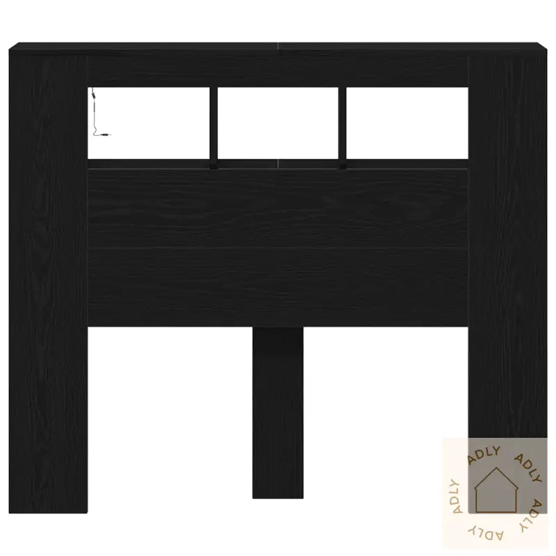 Oppbevaringshodegjerde Med Led-Lamper Svart Eik 120X18,5X103,5 Cm
