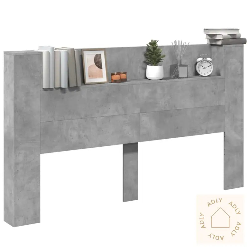 Hodegavl Skap Med Led Betonggrå 180X16,5X103,5 Cm