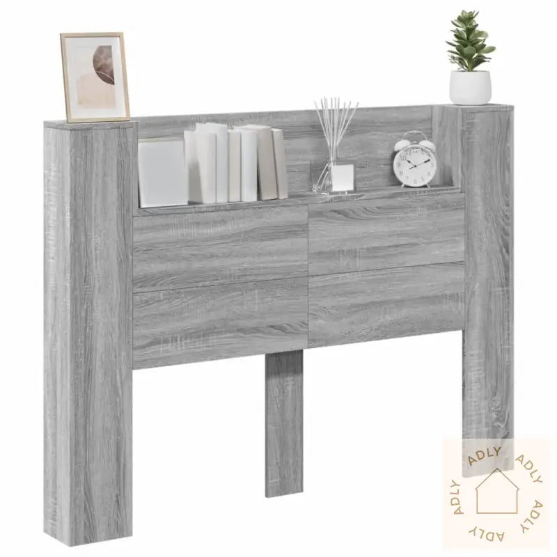 Hodegavl Skap Med Led Grå Sonoma 140X16,5X103,5 Cm