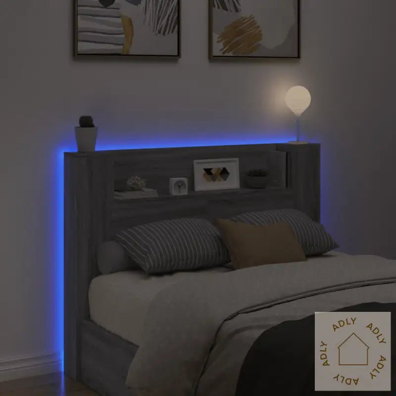 Hodegavl Skap Med Led Grå Sonoma 140X16,5X103,5 Cm