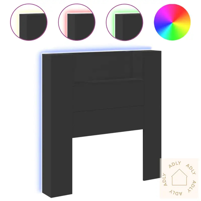 Hodegavl Skap Med Led Svart 100X16,5X103,5 Cm