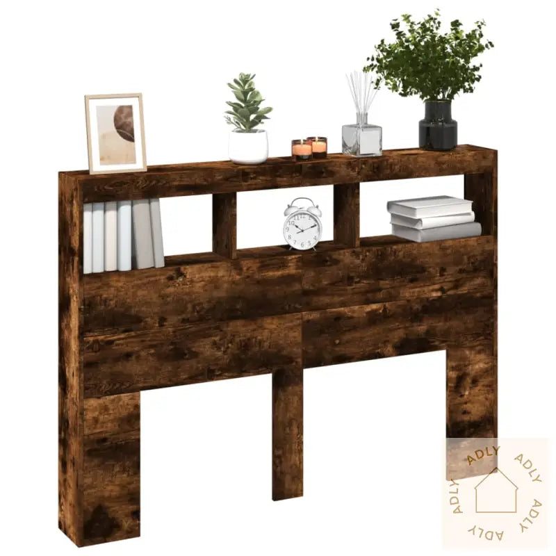 Hodegavl Skap Med Led Røkt Eik 140X17X102 Cm