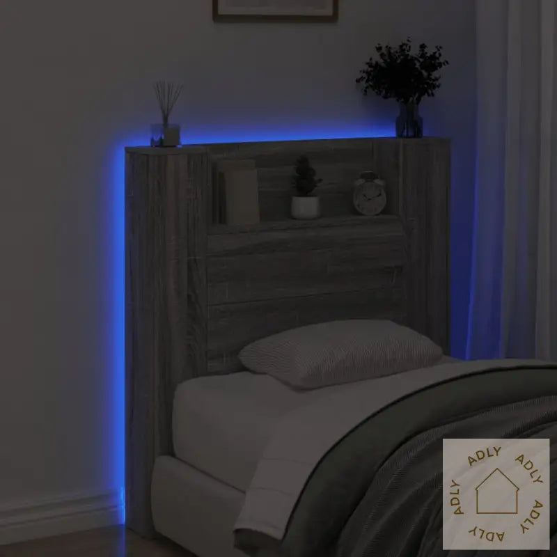 Hodegavl Skap Med Led Grå Sonoma 100X16,5X103,5 Cm