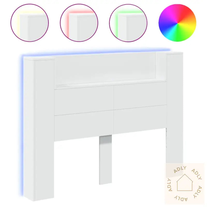 Hodegavl Skap Med Led Hvit 140X16,5X103,5 Cm