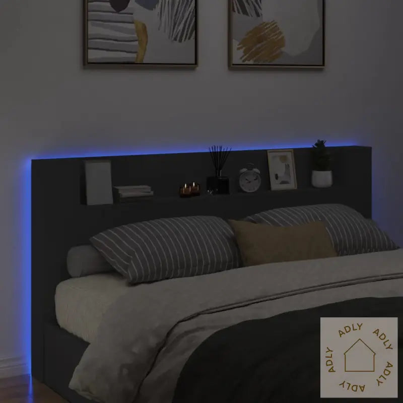 Hodegavl Skap Med Led Svart 200X16,5X103,5 Cm
