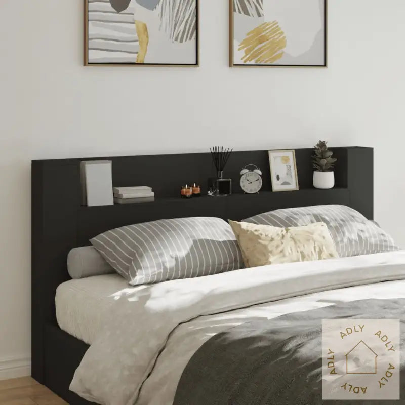 Hodegavl Skap Med Led Svart 200X16,5X103,5 Cm