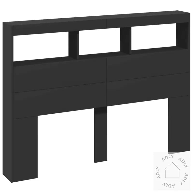 Hodegavl Skap Med Led Svart 140X17X102 Cm