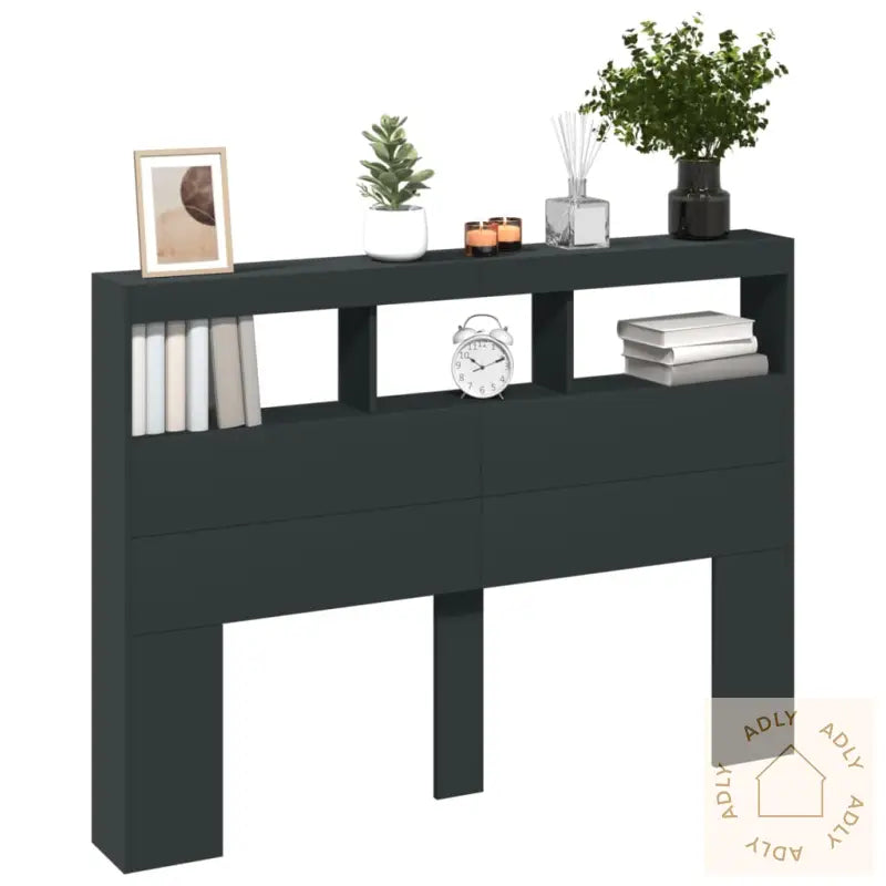 Hodegavl Skap Med Led Svart 140X17X102 Cm
