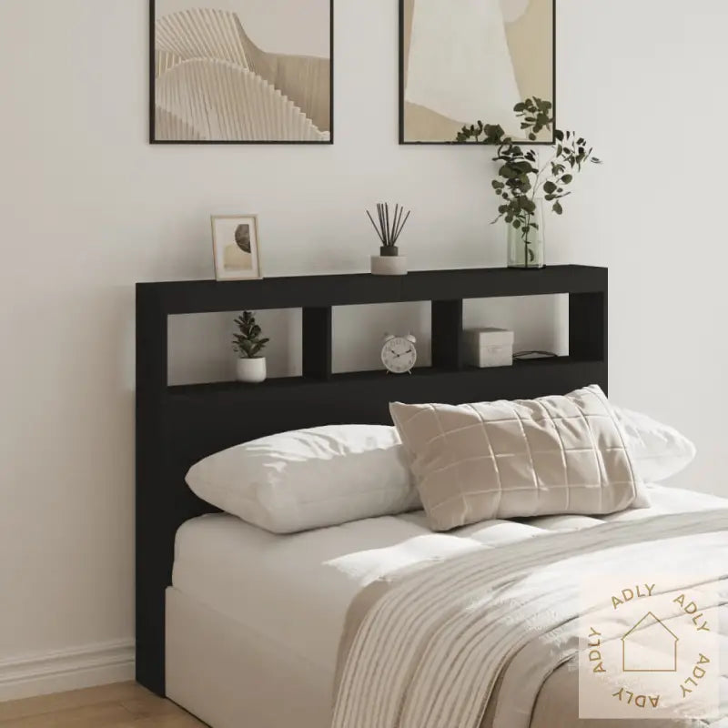 Hodegavl Skap Med Led Svart 140X17X102 Cm