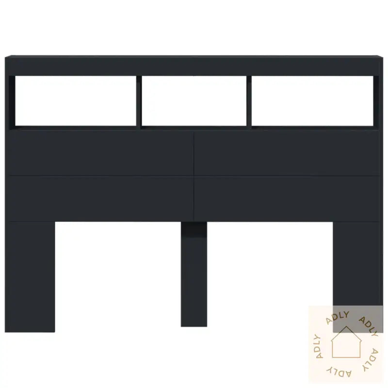 Hodegavl Skap Med Led Svart 140X17X102 Cm