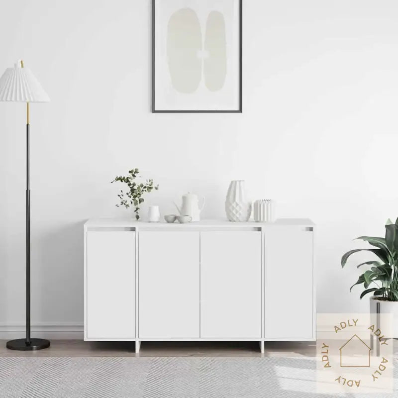 Hvit Sideboard Hvit Tre 135 X 41 X 75 Cm Hvit Sideboard