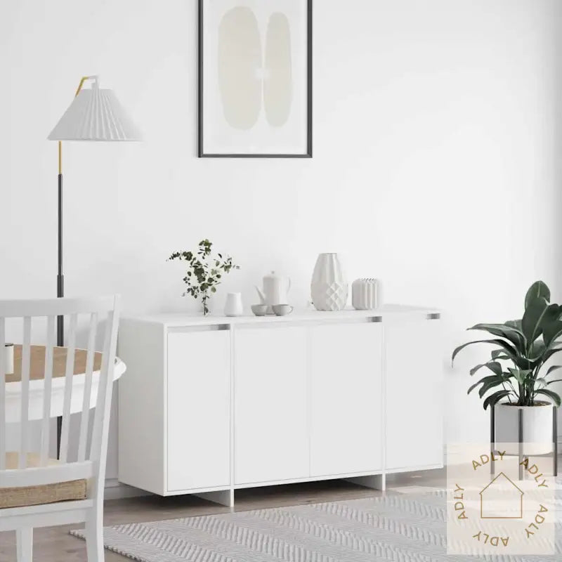 Hvit Sideboard Hvit Tre 135 X 41 X 75 Cm Hvit Sideboard