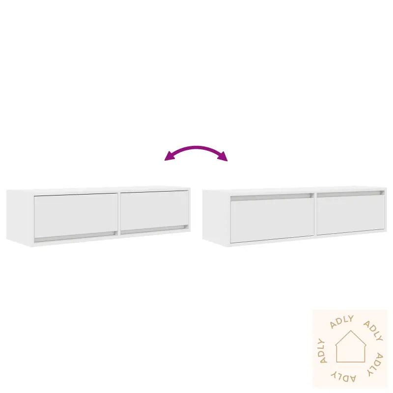 Tv-Skap Hvit 100X31X25,5 Cm Konstruert Tre