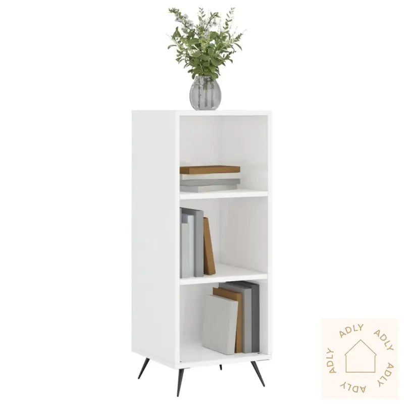 Hylle Høyglans Hvit 34,5X32,5X90 Cm Konstruert Tre