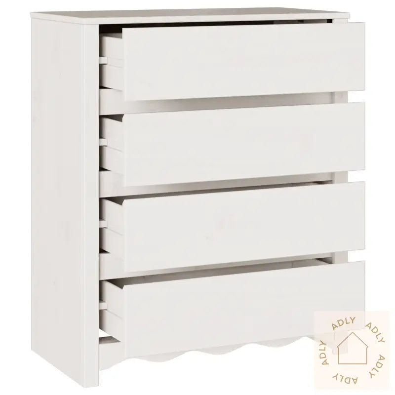 Kommode &quot;Drammen&quot; Hvit 76,5X40X91 Cm Massiv Furu