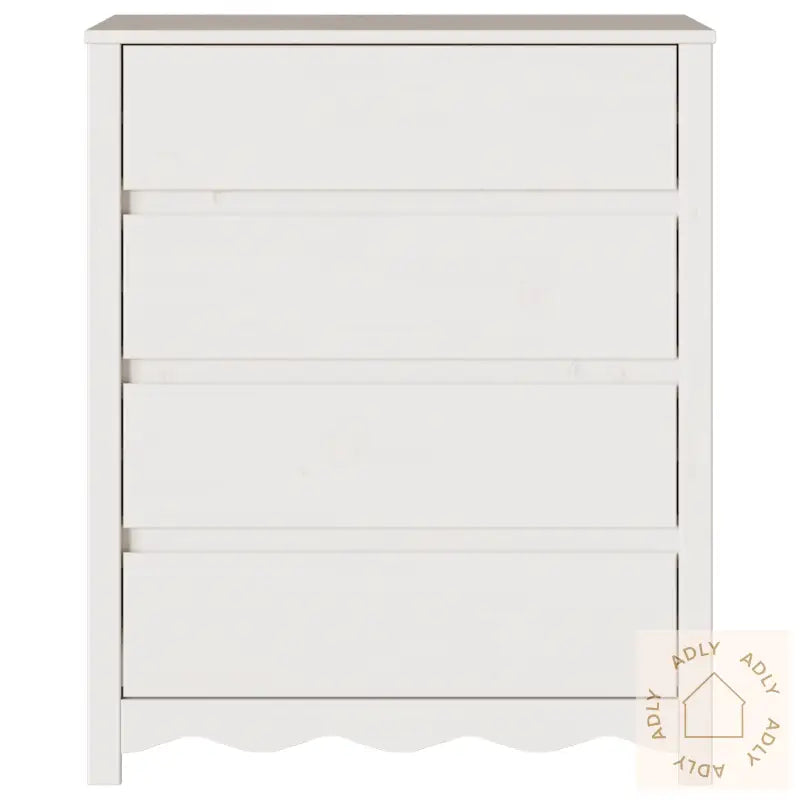 Kommode &quot;Drammen&quot; Hvit 76,5X40X91 Cm Massiv Furu