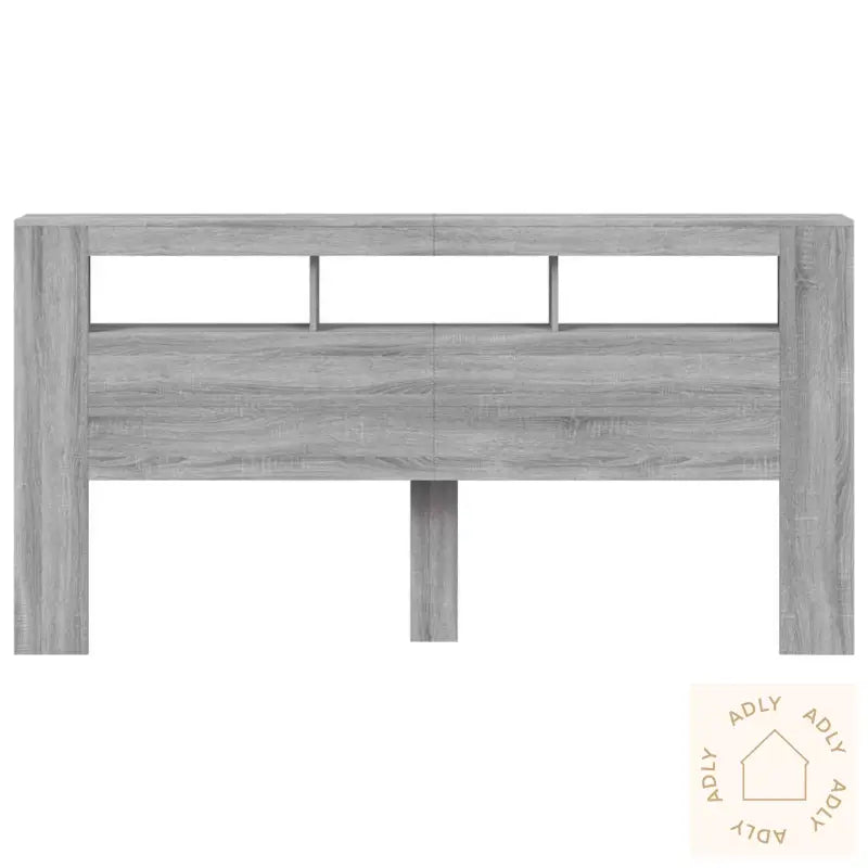 Sengegavl Med Led Grå Sonoma 200X18,5X103,5 Cm Konstruert Tre