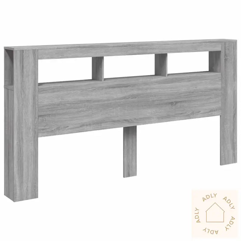Sengegavl Med Led Grå Sonoma 200X18,5X103,5 Cm Konstruert Tre