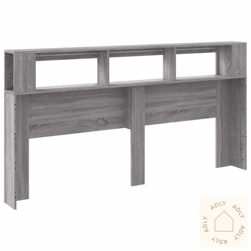 Sengegavl Med Led Grå Sonoma 200X18,5X103,5 Cm Konstruert Tre