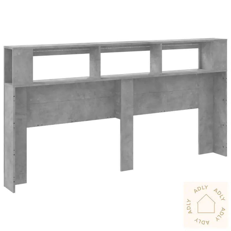Sengegavl Med Led Betonggrå 200X18,5X103,5 Cm Konstruert Tre