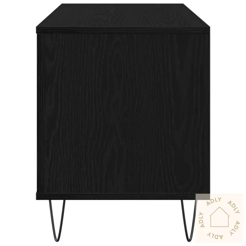 Record Cabinet Svart Eik 100X38X48 Cm Konstruert Tre