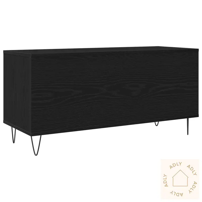 Record Cabinet Svart Eik 100X38X48 Cm Konstruert Tre