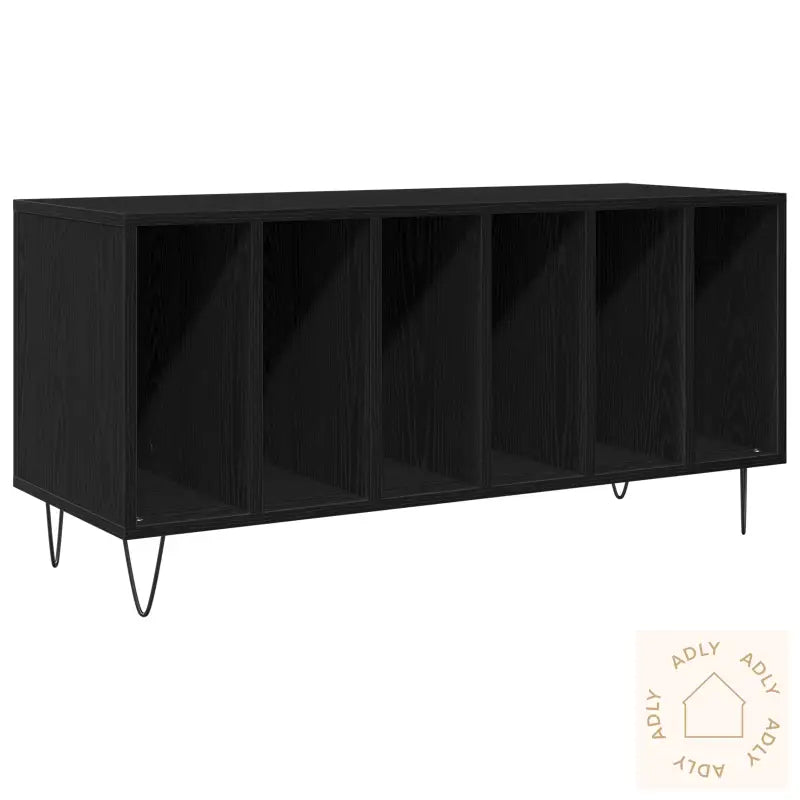 Record Cabinet Svart Eik 100X38X48 Cm Konstruert Tre
