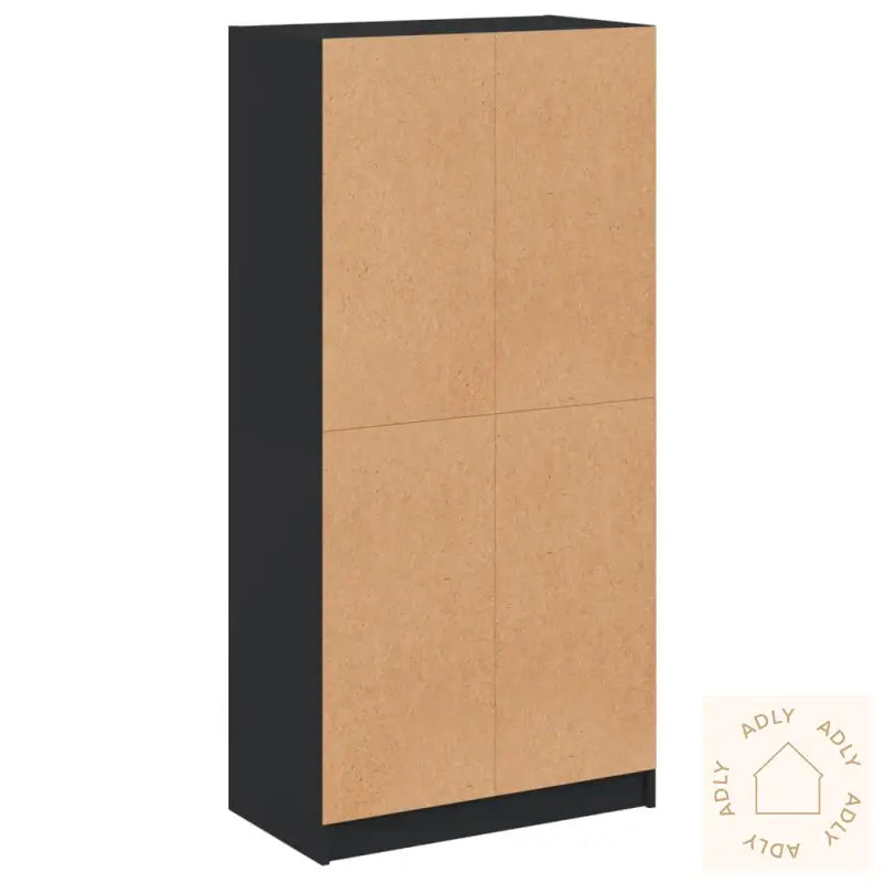 Highboard Med Dører Svart 68X37X142 Cm Konstruert Tre