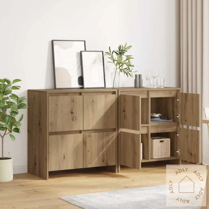 Serviesskap 2 Pcs Artisan Eik 70 X 41 X 75 Cm Konstruert Tre