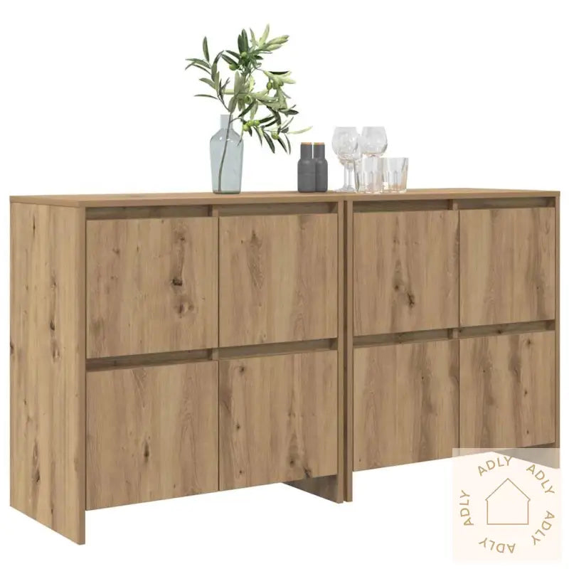 Serviesskap 2 Pcs Artisan Eik 70 X 41 X 75 Cm Konstruert Tre