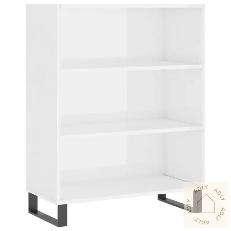 Hylle Høyglans Hvit 69,5X32,5X90 Cm Konstruert Tre