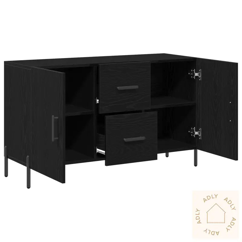 Sideboard Svart Eik 100X36X60 Cm Konstruert Tre