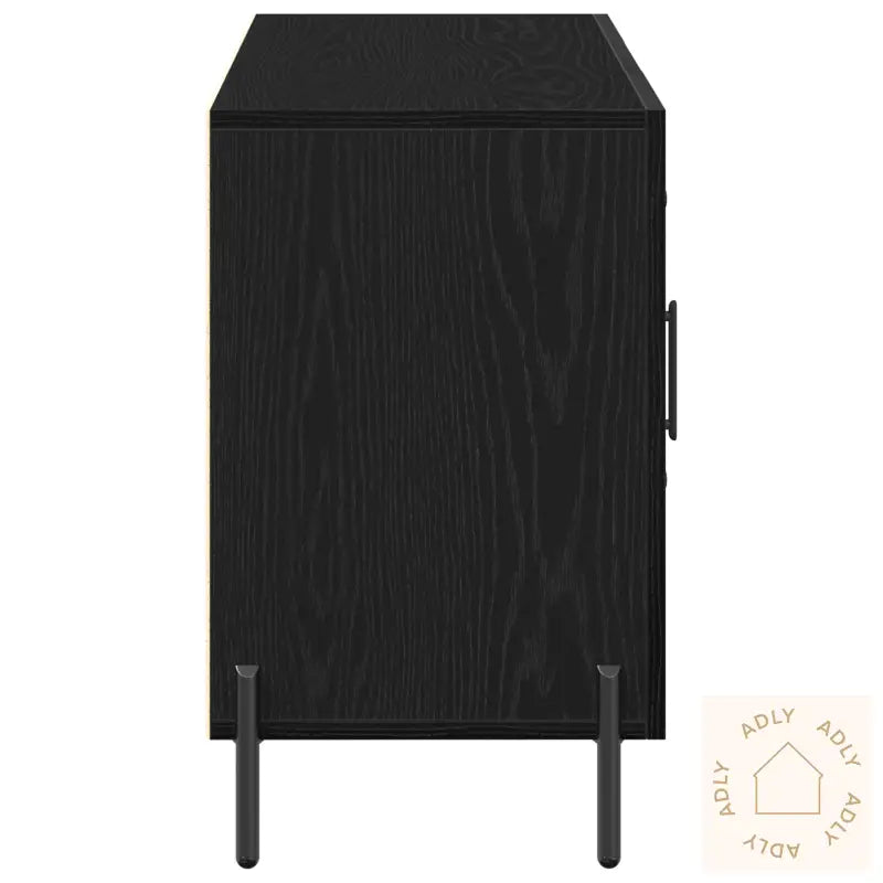 Sideboard Svart Eik 100X36X60 Cm Konstruert Tre