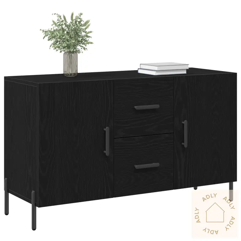 Sideboard Svart Eik 100X36X60 Cm Konstruert Tre