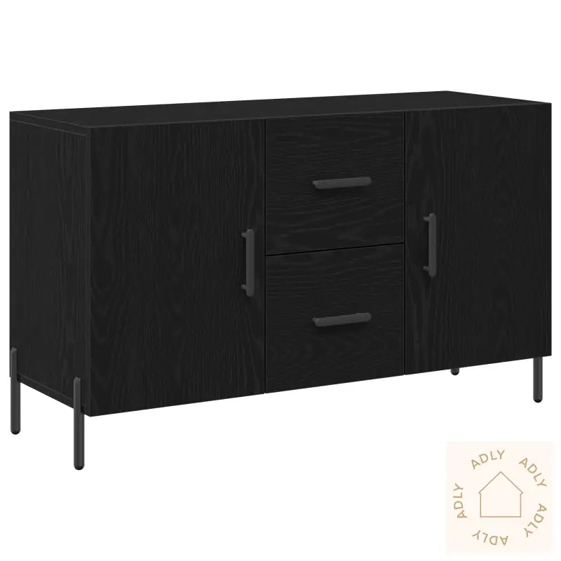 Sideboard Svart Eik 100X36X60 Cm Konstruert Tre