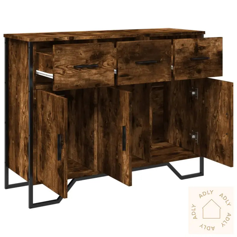 Skjenk Røkt Eik 97X32,5X74,5 Cm Konstruert Tre