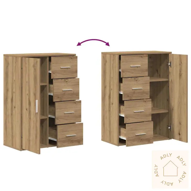 Sideboards 2 Stk Artisan Eik 60X31X84 Cm Konstruert Tre