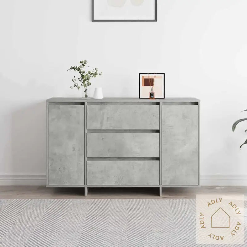 Sideboard Betonggrå 120X41X75 Cm Konstruert Tre
