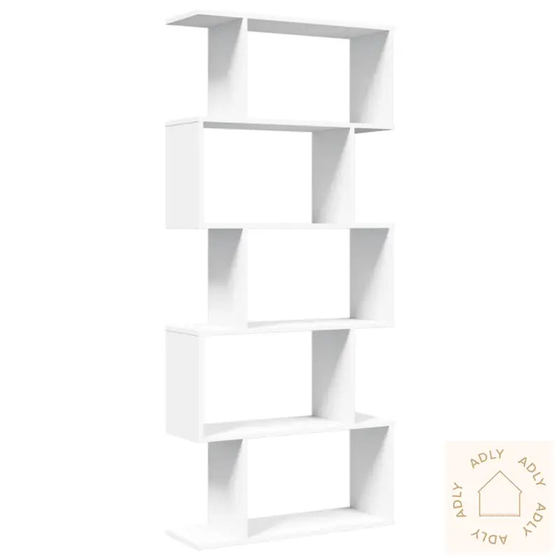 Romdeler Bokhylle 5 Etasjer Hvit 70X24X161 Cm Konstruert Tre