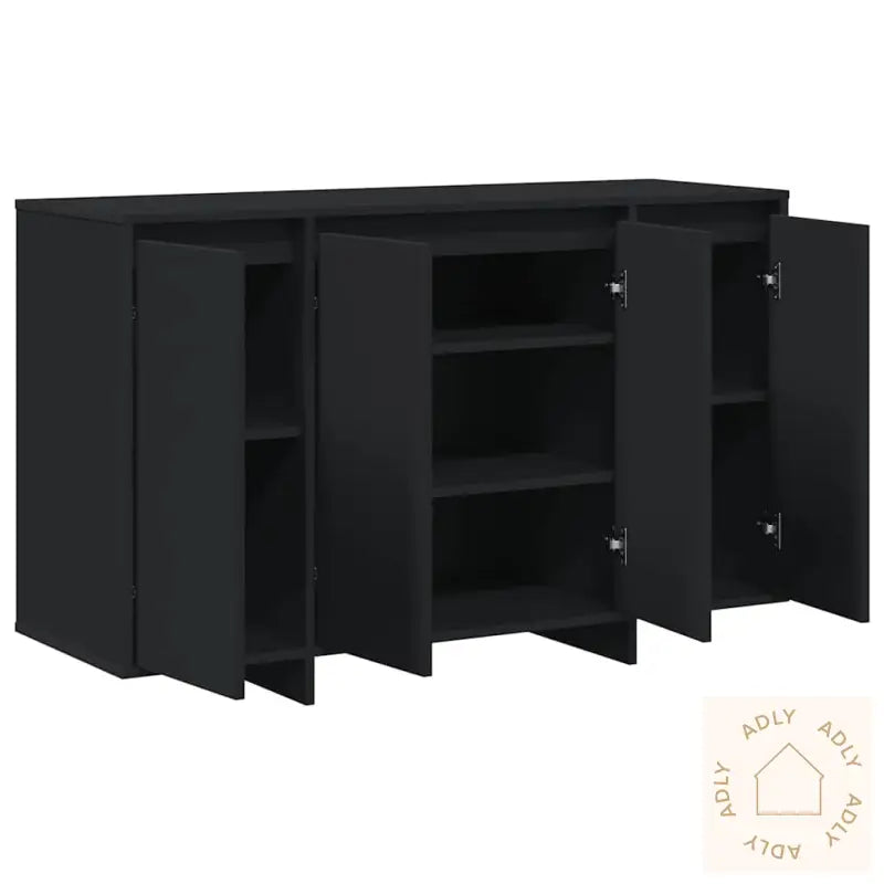 Svart Serviesskap Svart Konstruert Tre 120 X 41 X 75 Cm