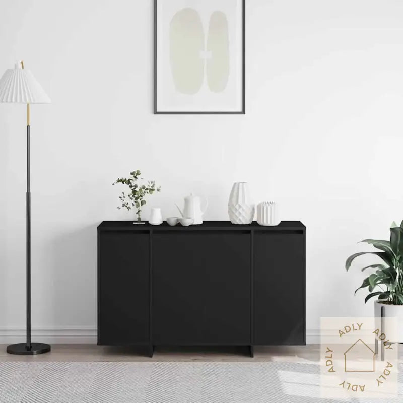 Svart Serviesskap Svart Konstruert Tre 120 X 41 X 75 Cm